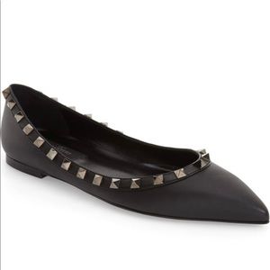 Valentino black rockstud flats